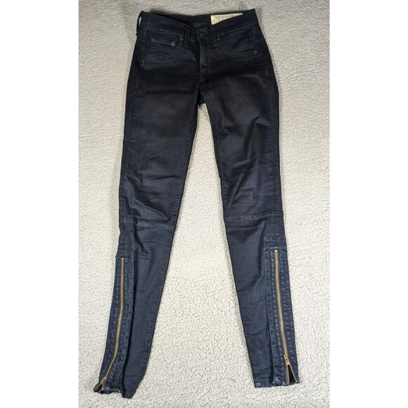 rag & bone Jeans Womens Size 23 Dark Blue Skinny Ankle Zip Pants - Picture 3 of 8